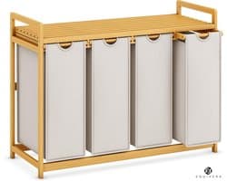 Equivera Wasmand 4 Vakken - Wasmand - Wassorteerder - Wasbox