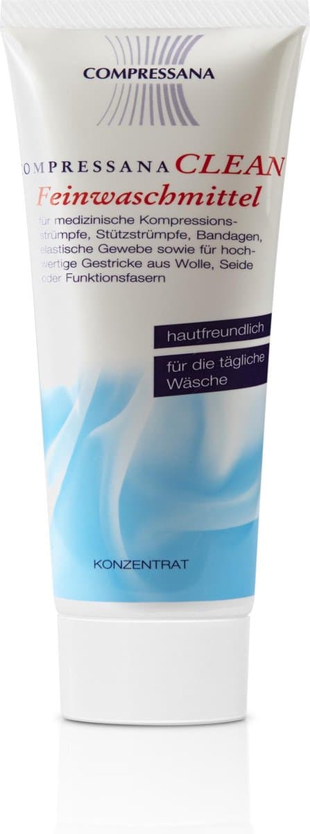 Compressana Clean Fijnwasmiddel (geconcentreerd) - zeer geschikt voor therapeutische elastische kousen, compressieverbanden, zwachtels en producten gemaakt van wol en zijde- Varodem wasmiddel voor steunkousen — afbeelding 1