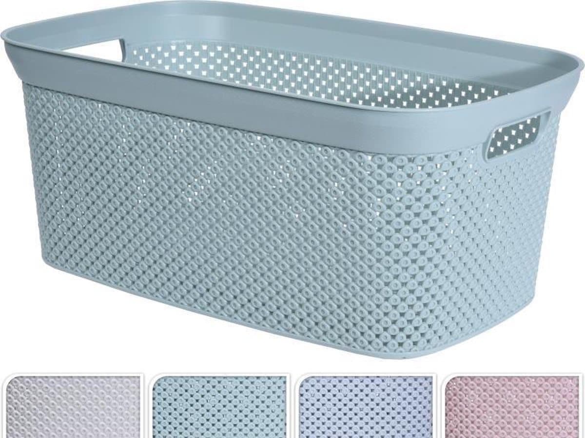 Storage Solutions wasmand - 35 liter - grijs - 54 x 34 x 23 cm - Kunststof - Draagmand — afbeelding 1