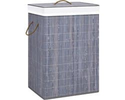 vidaXL - Wasmand - met - 2 - vakken - 72 - L - bamboe - grijs