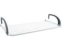 MSV Inklapbaar klein wasgoedrekje/droogrek - 7 meter waslijn - Ophangbaar - 36 x 74 cm - radiator/deur