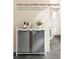 Wasmand met 2 x 46 liter capaciteit en legplank 73 x 33 x 72 cm