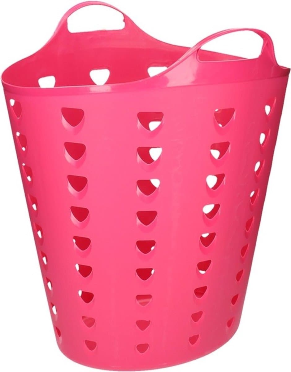 Flexibele wasmand - kunststof - 60L - roze - D38 x H47 - kuip — afbeelding 1