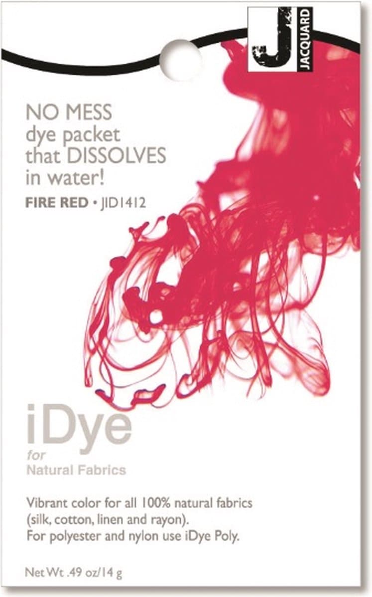 Jacquard iDye Natural textielverf Vuurrood 14 g — afbeelding 1