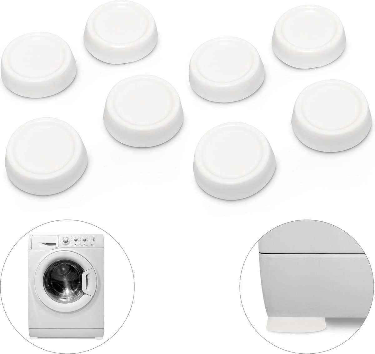 relaxdays 8 x trillingsdemper - anti vibratie pads - trilling dempen - wasmachine demper — afbeelding 1
