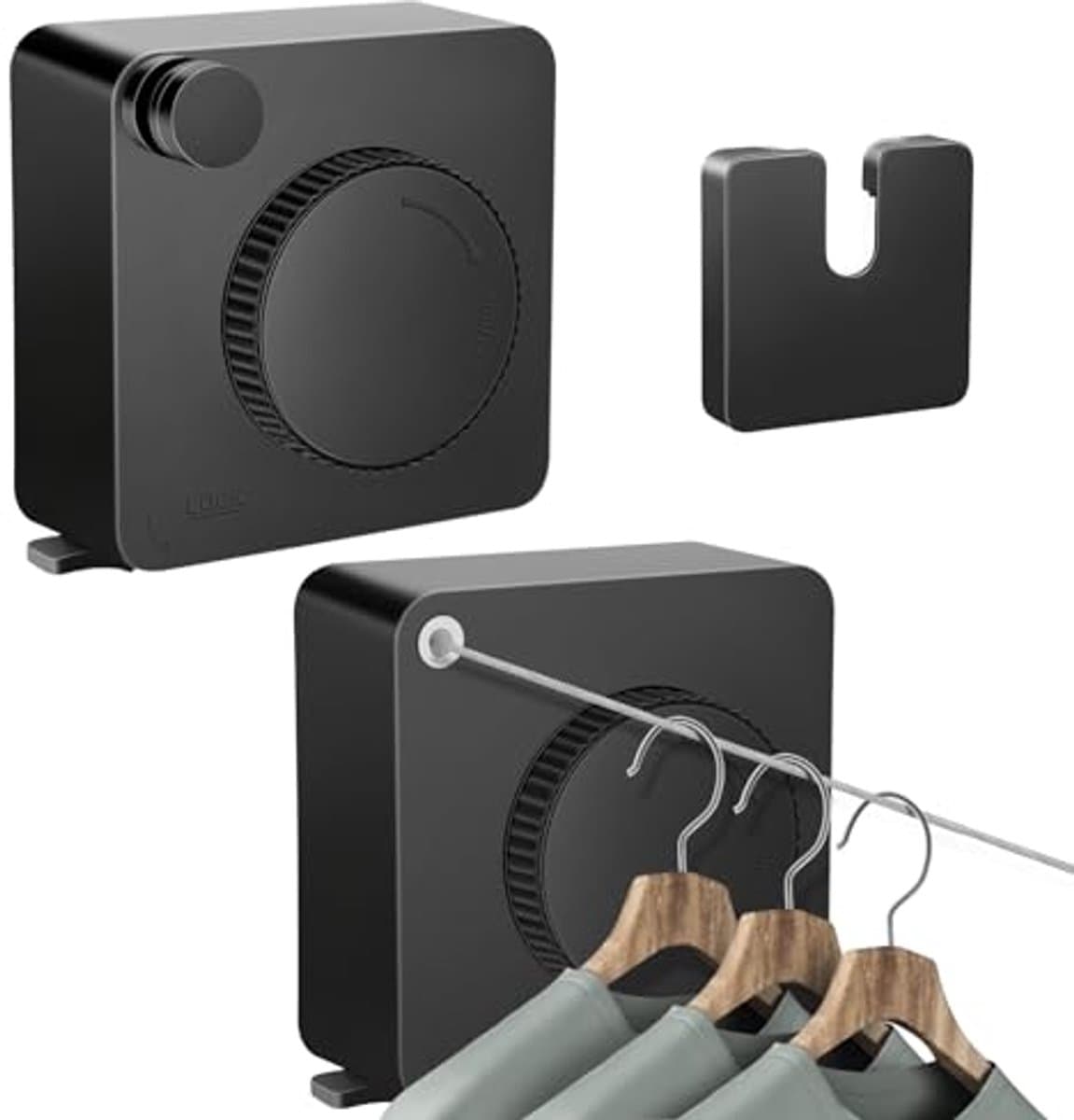 Uittrekbare waslijn 4,8 m voor balkon en badkamer – Space-saving wandmontage wasoplossing — afbeelding 1