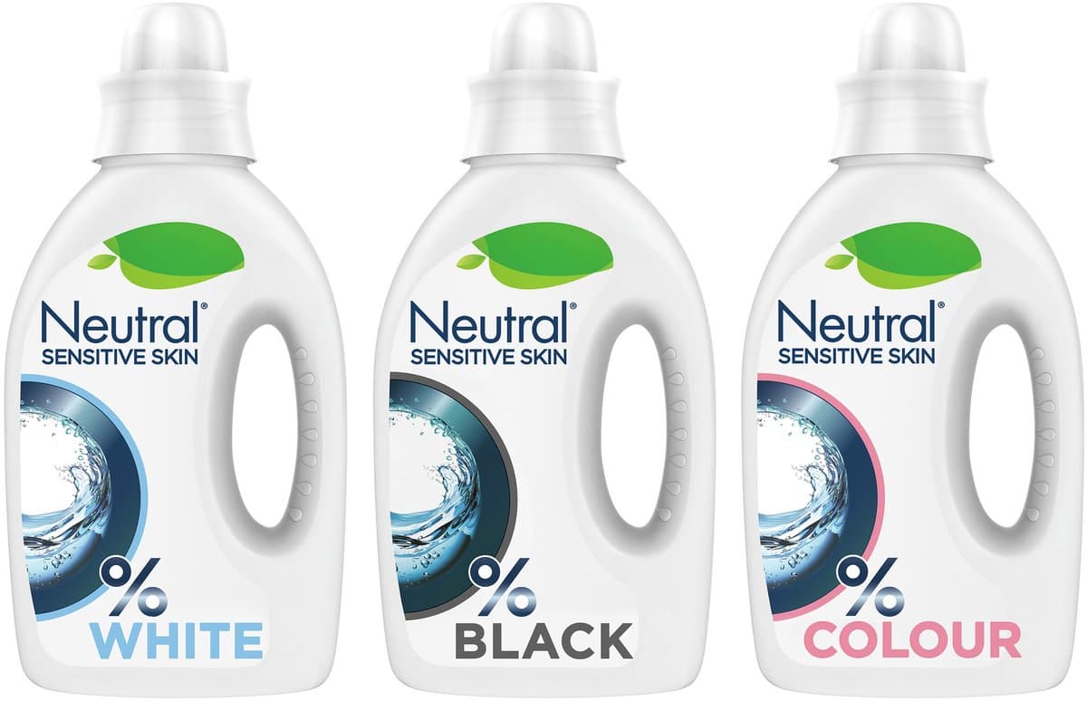 Neutral 0% - Vloeibaar Wasmiddelpakket - Wit + Zwart + Kleur - Parfumvrij - Voordeelverpakking - 3 flessen - 60 wasbeurten — afbeelding 1