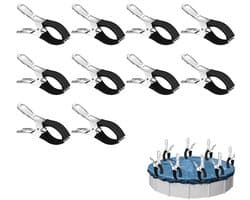 10 stuks grote roestvrijstalen wasknijpers - grote clips van 12 cm - strandlakenklemmen - stevige handdoekklemmen - winddicht en krasvast - stevige klemming - geschikt voor het drogen van dekbedden, sokken, kleding en zwembadafdekkingen - Zwart — afbeelding 1