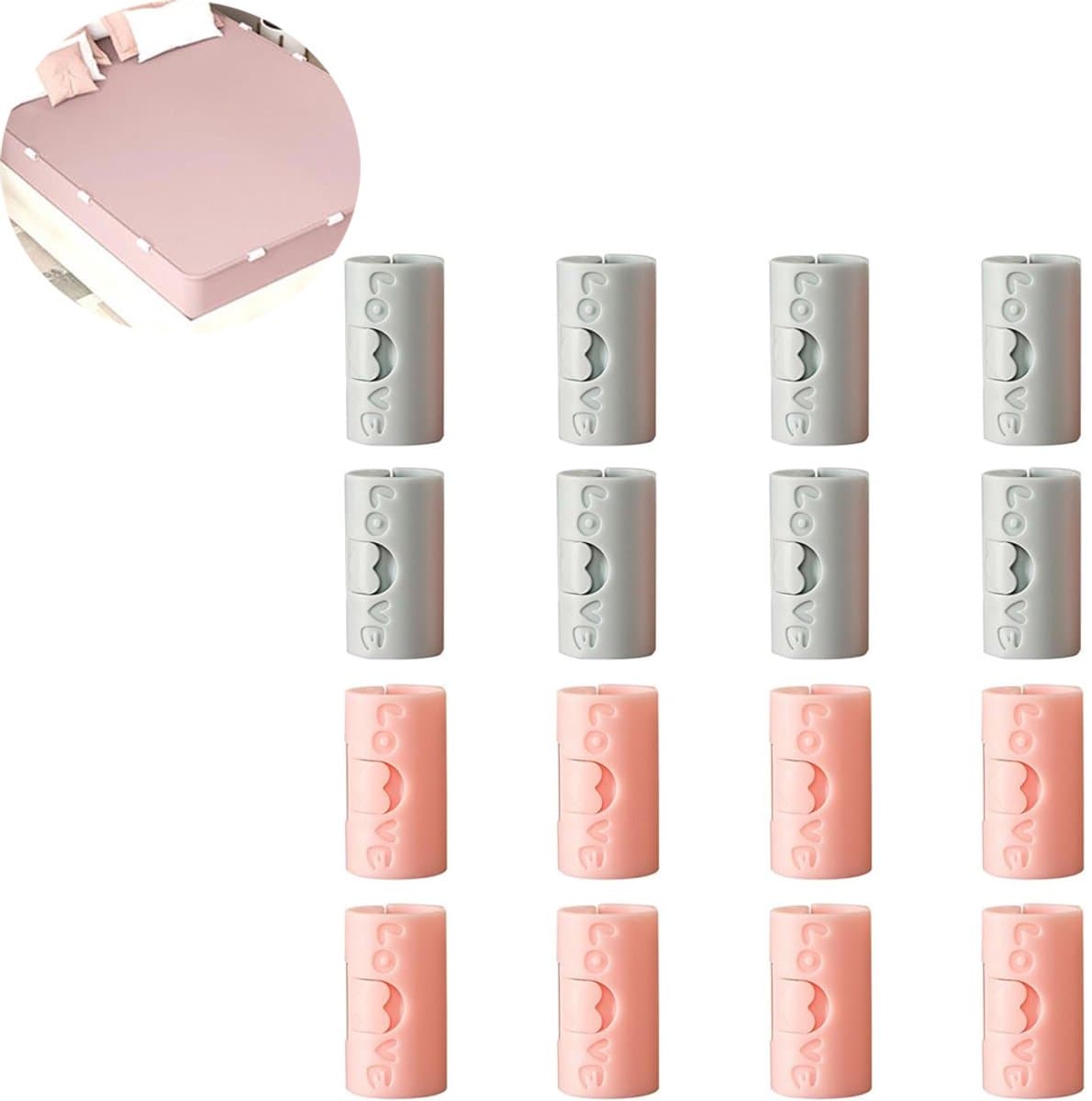16 stuks Dekbedpinnen - Bed Sheet Holders - Quilt Clips - Dekbedovertrek Clips - Attachment Comforter - Quilt Fixing Clips - Om rommelige lakens te organiseren — afbeelding 1