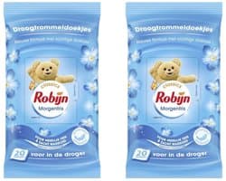 Robijn Droogtrommeldoekjes - Morgenfris - 2 x 20 Doekjes