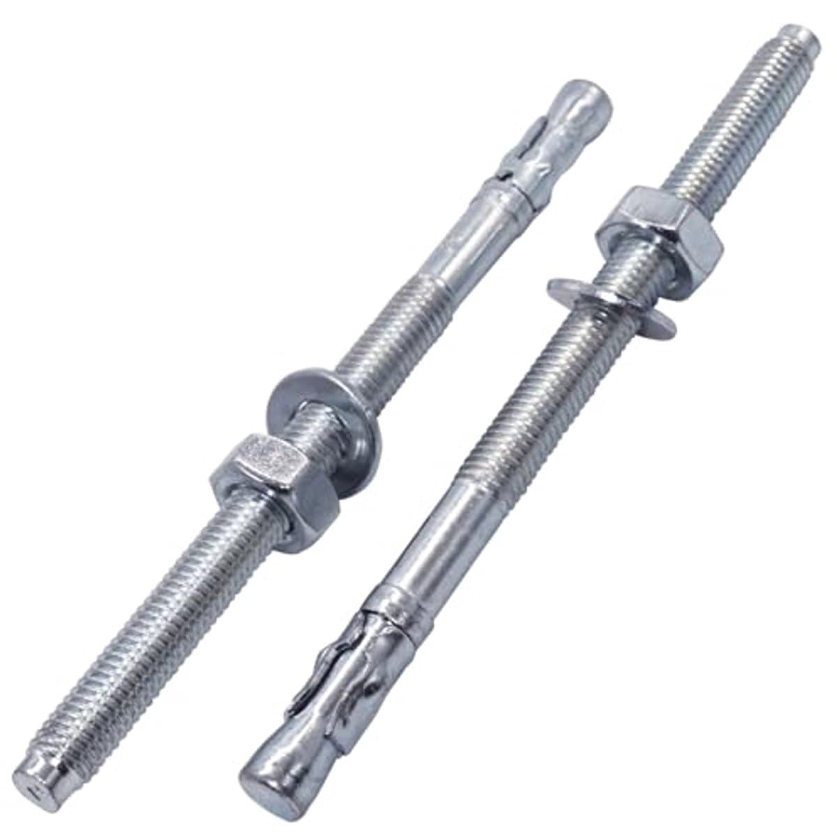 Verzinkte Wigankers M10 x 160 mm - 10 Stuks - Metalen Pluggen en Ankerbouten voor Bouw en Thuisprojecten — afbeelding 1