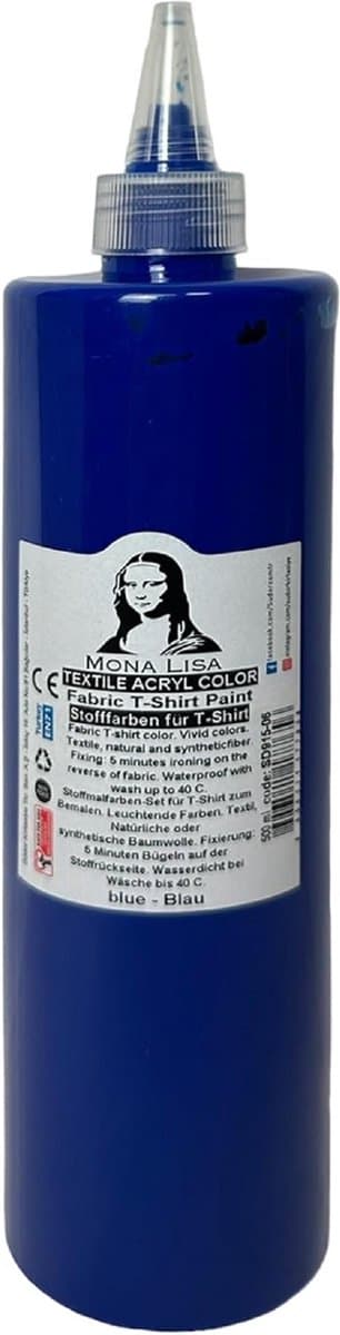 Südor Textielverf 500 ml, blauw.Wasbestendige textielverf voor lichte stoffen. Wasmachinebestendig, wasbestendig. Fixatie door strijken — afbeelding 1