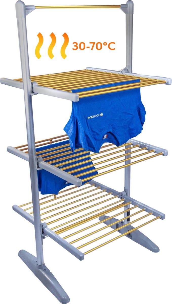 Premium Elektrisch Wasrek met Verwarming 300W - Droogtoren - Elektrisch Droogrek - Wit - Silvergear — afbeelding 1