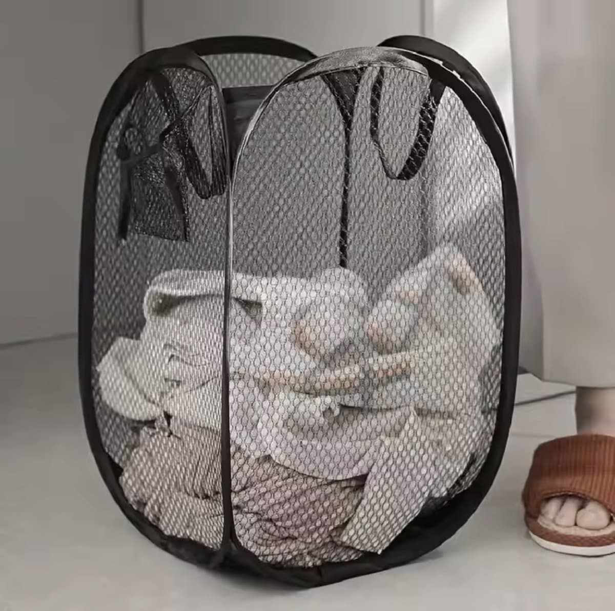 Opvouwbare Wasmand - Handig voor in de badkamer - Gemakkelijk mee te nemen - Gemakkelijk op te ruimen - In elkaar vouwbaar - Snel & Simpel - Pop-up wasmand - F4.1 — afbeelding 1