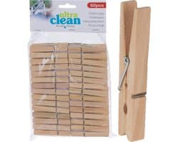 Wasknijpers - Hout 60 Stuks