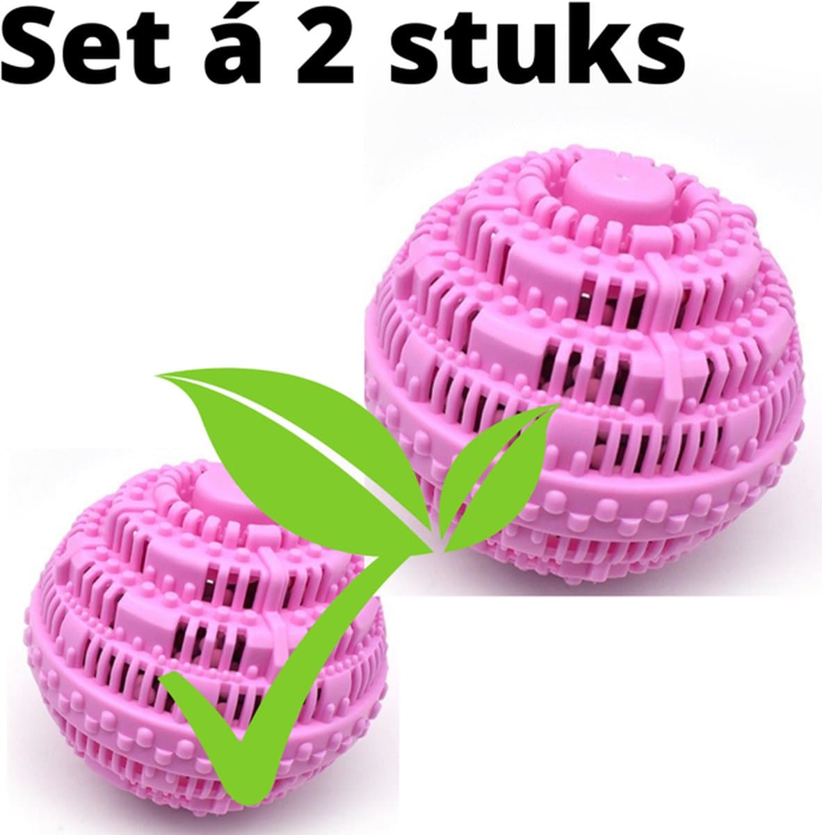Wasbol set van 2 - roze wasballen - keramische balletjes - roze rozengeur - wasmachine reiniger - wasmachine - zonder gebruik van wasmiddel — afbeelding 1