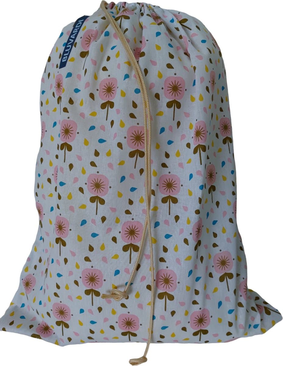 Bluvardi katoenen waszak -L- met trekkoord - Flowers — afbeelding 1
