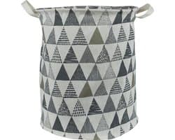 QUVIO Wasmand met handvaten - Waszak met 1 compartiment - Wassorteerder - Wasbox 36 Liter - Wasmanden - Opbergmand - Opbergmand kinderkamer - Opbergmanden - Speelgoedmand - Opvouwbaar - Rond - 33 x 37 cm (dxh)