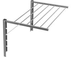 Droogrek - Opklapbare badkamerdroger aan de muur gemonteerd - 100 cm Zilver