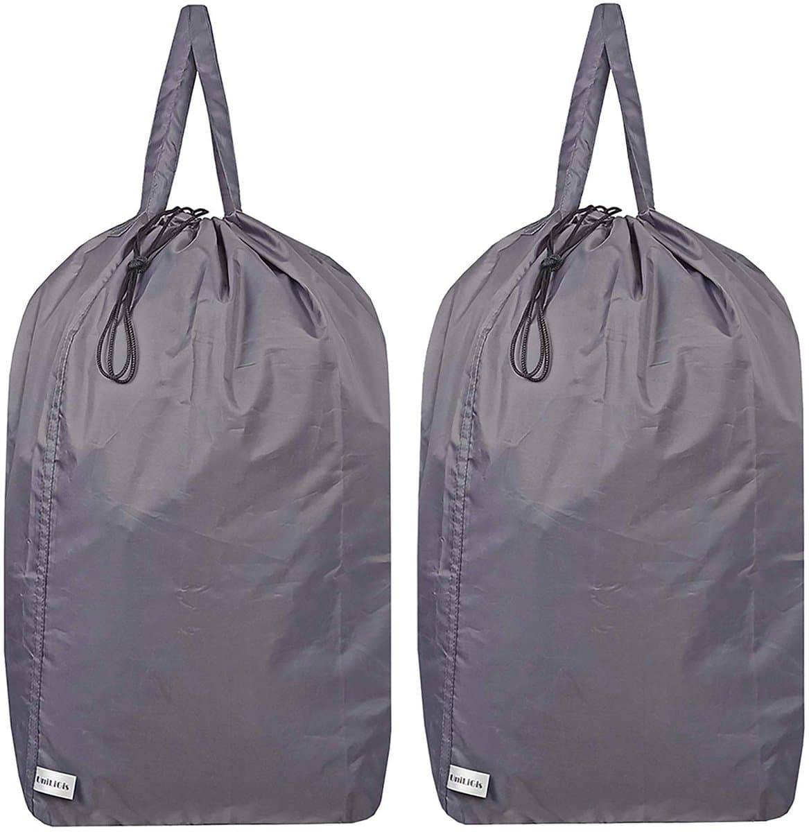 SnelShoppen - Wasbare Reiswaszak met Handgrepen en Trekkoord - Zwaar Belastbaar - 2 Stuks - Groot Voor 3 Ladingen Wasgoed - Nylon - 69,5 x 87,6 cm - G — afbeelding 1