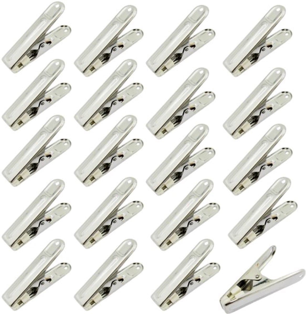 20 Stuks Wasknijpers - Rvs Zilver Kleur - Afmeting 62x12mm - Handdoek Klemmen - Geschikt Voor Wasgoed, Strandhanddoek, Beddengoed En Dikke Kleding — afbeelding 1