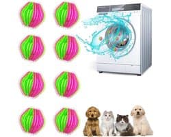 Wasmachine, 8 stuks haarvanger voor wasmachine, verwijdert dierenharen, herbruikbaar, wasbal, anti-haarbal, wasmachine voor kleding en beddengoed
