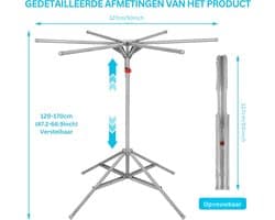 Droogmolen met Voet voor Camping & Thuis - Wasrek Staand - Grijs