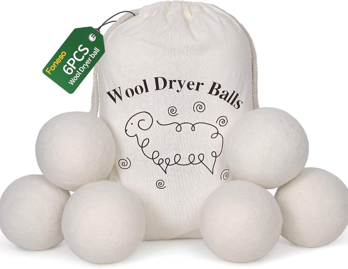 SnelShoppen - 6x XXL Herbruikbare Wol Droogballen van 100% Nieuw-Zeelandse Schapenwol, Milieuvriendelijk, Ideaal voor Kleding, Babykleding en Donsjass — afbeelding 1