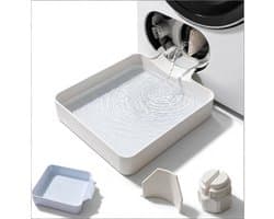 Lekbak wasmachine - set 3 stuks(Waterbak + universele geleideschoep + moer)- 17,8 ×17,8 x 5cm - Lekbak voor Wasmachine en Vaatwasser - Vloerbescherming tegen waterschade - universele - wateropvangbak voor kelder, woning, camper - wit