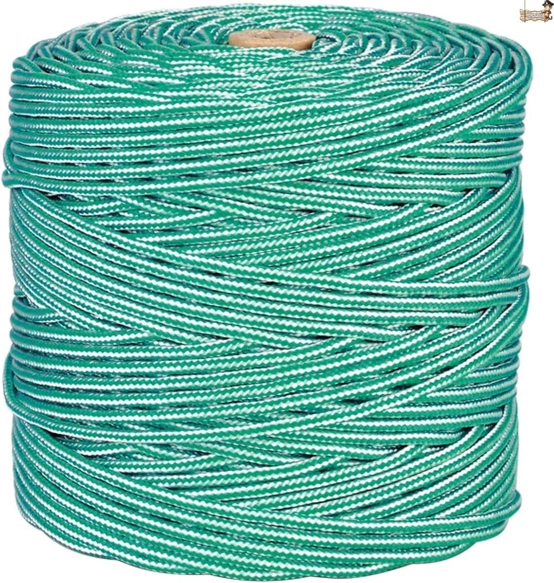 Waslijn Touw - Wasrek Koord - Kleding Drogen - Vochtbestendig Polypropyleen - 50 Meter - Groen — afbeelding 1
