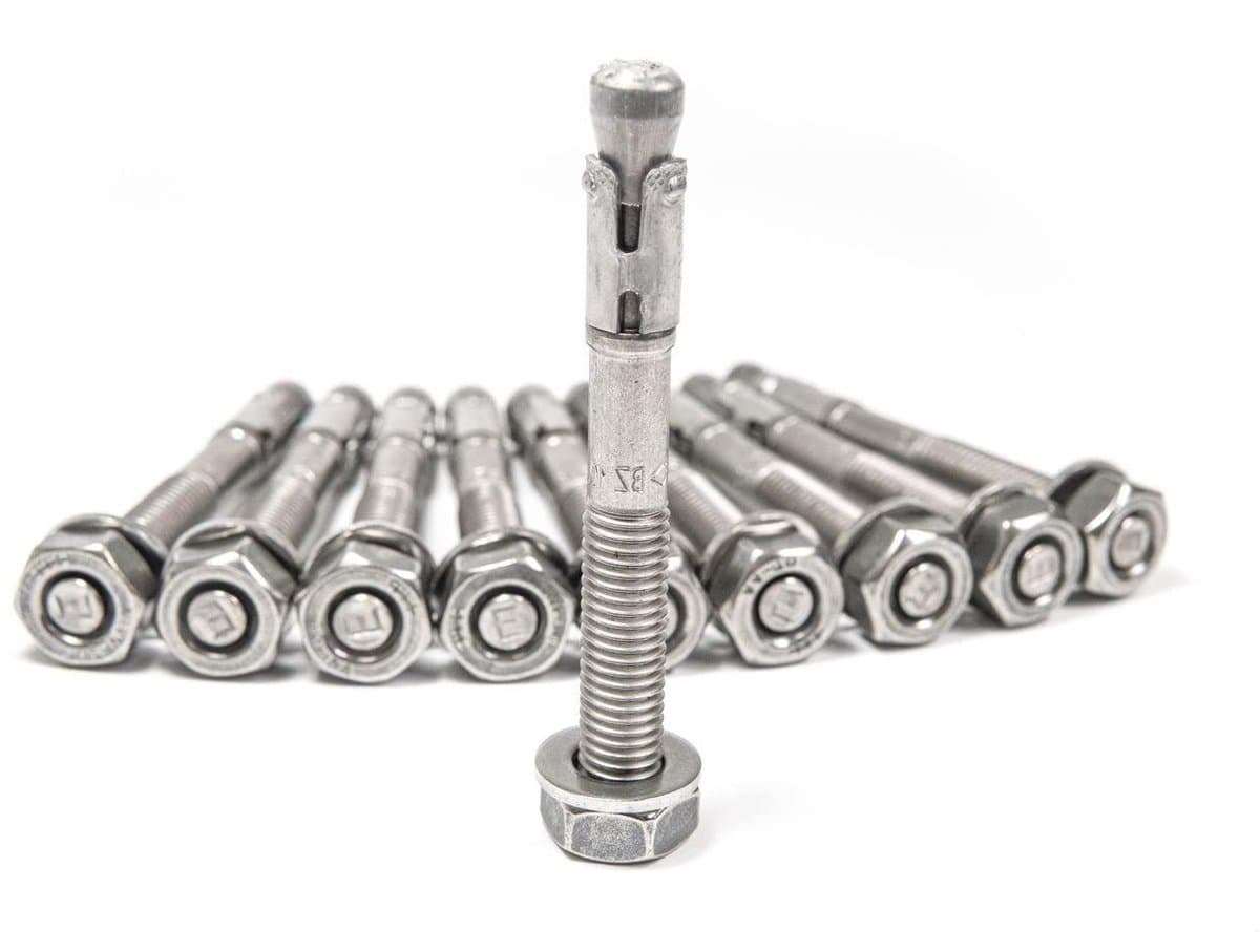 Boutankers M12 - Roestvrij staal - Zware bevestiging - ETA goedgekeurd beton - 10 stuks - Zilver — afbeelding 1
