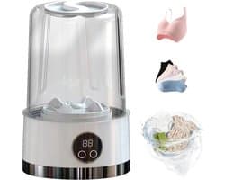 Draagbare wasmachine | Mini-wasmachine met 2 wasprogramma's | Draagbare reiswasmachine met een inhoud van 1 liter, geschikt voor babykleding, ondergoed, op reis en ideaal voor studentenkamers, campers, enz. - Wit