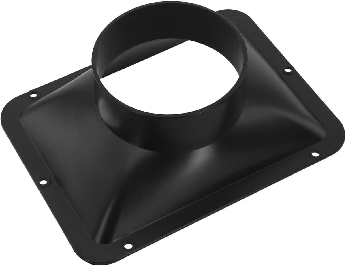 Muurflens Vent Connector ABS Kanaal Ventilator Slang Adapter voor Keuken Kap Ventilatie Binnenluchtkwaliteit Verbetering 100mm/150mm Zwart (100MM) — afbeelding 1