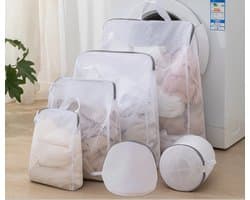 Waszakjes met rits - Waszakje bh - Waszakjes set - 3D beschermende wasnetten - BH Waszakken - Beschermende Waszak voor Delicate Kleding, Ondergoed en Reizen - Wit - 6 stuks