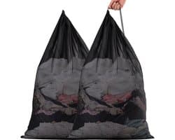 2-pack, netwaszakken, waszakken, reiswaszakken, waszakken, 23 x 34 inch dikke netwaszakken, grote waszakken met trekkoord voor studenten, studentenhuizen, reizen, huis- en appartementbewoners