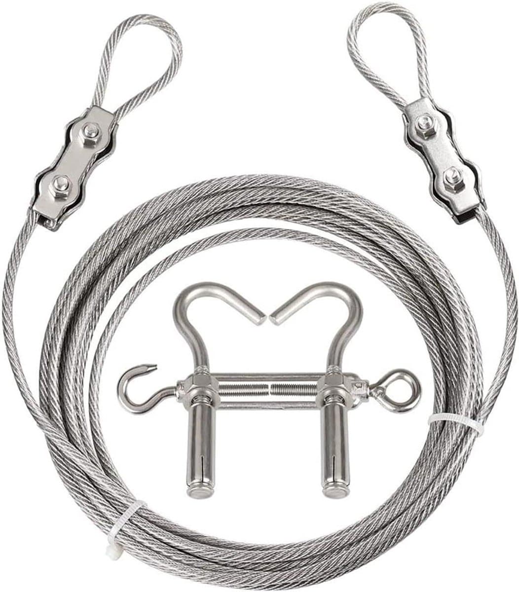 Waslijn - Kledinglijn - Buiten Drogen - Windproof Staalkabel - 6 Meter - Zilver — afbeelding 1