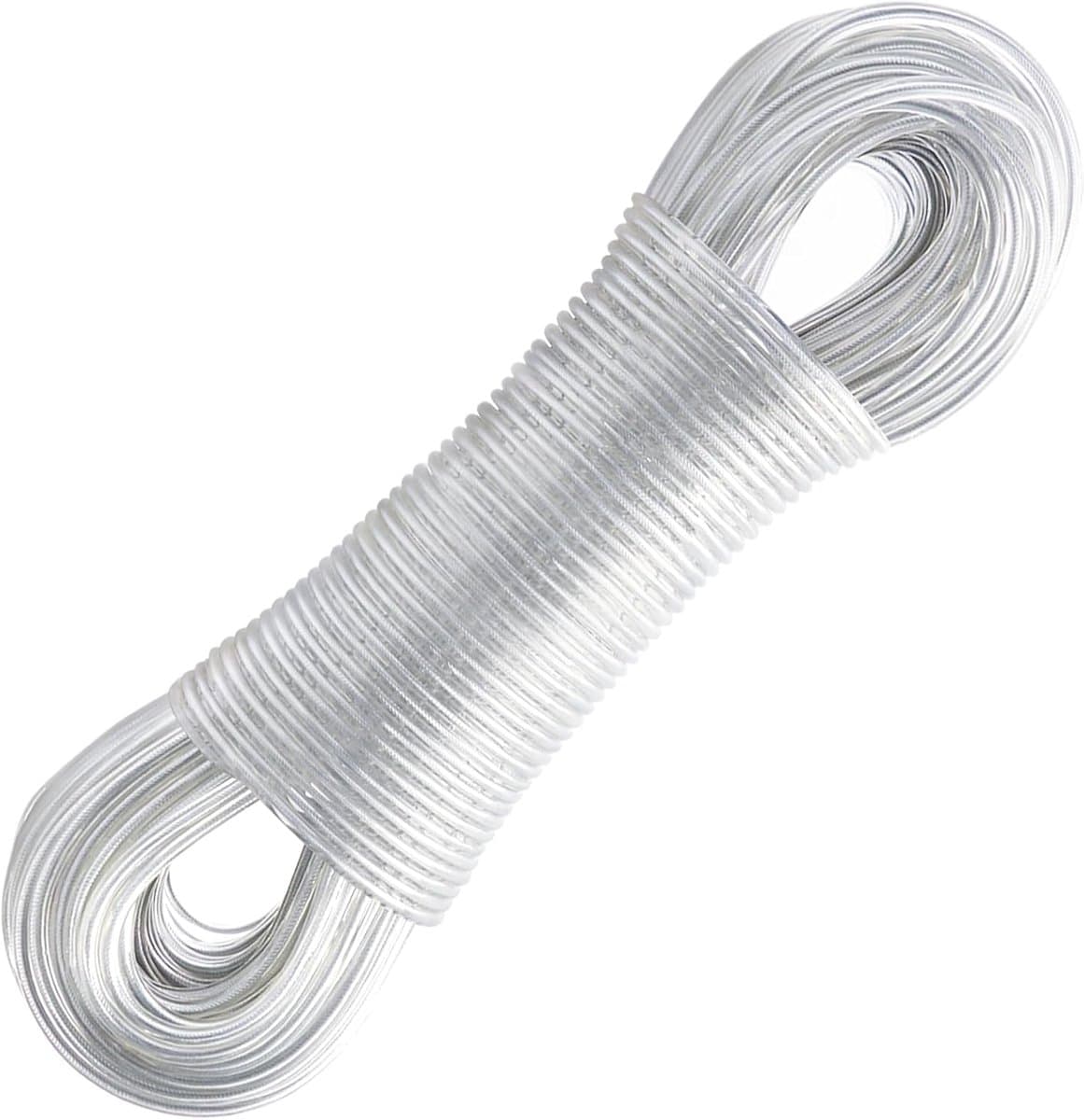 Waslijn met stalen kern, outdoor, heavy duty, extra sterke waslijnen met een draagkracht van 200 kg, roestvrij en waterdicht, waslijn voor tuin, (4 mm-30 m, doorzichtig) — afbeelding 1