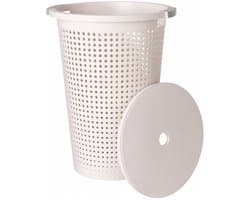 Storage Solutions Wasmand met deksel - wit - 35 liter - 40 x 52 cm - kunststof - rond - wasbox - mand voor wasgoed