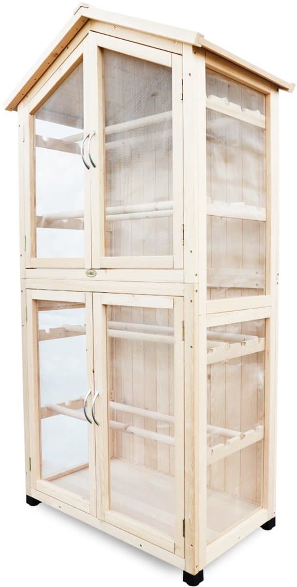 SnelShoppen - Droogkast voor Ham, Gedroogde Vruchten en Kruiden - Natuurlijke Hout - 86x50x165 cm - 8 Ronde Stangen - Insectenbestendig - Hoogteverste — afbeelding 1