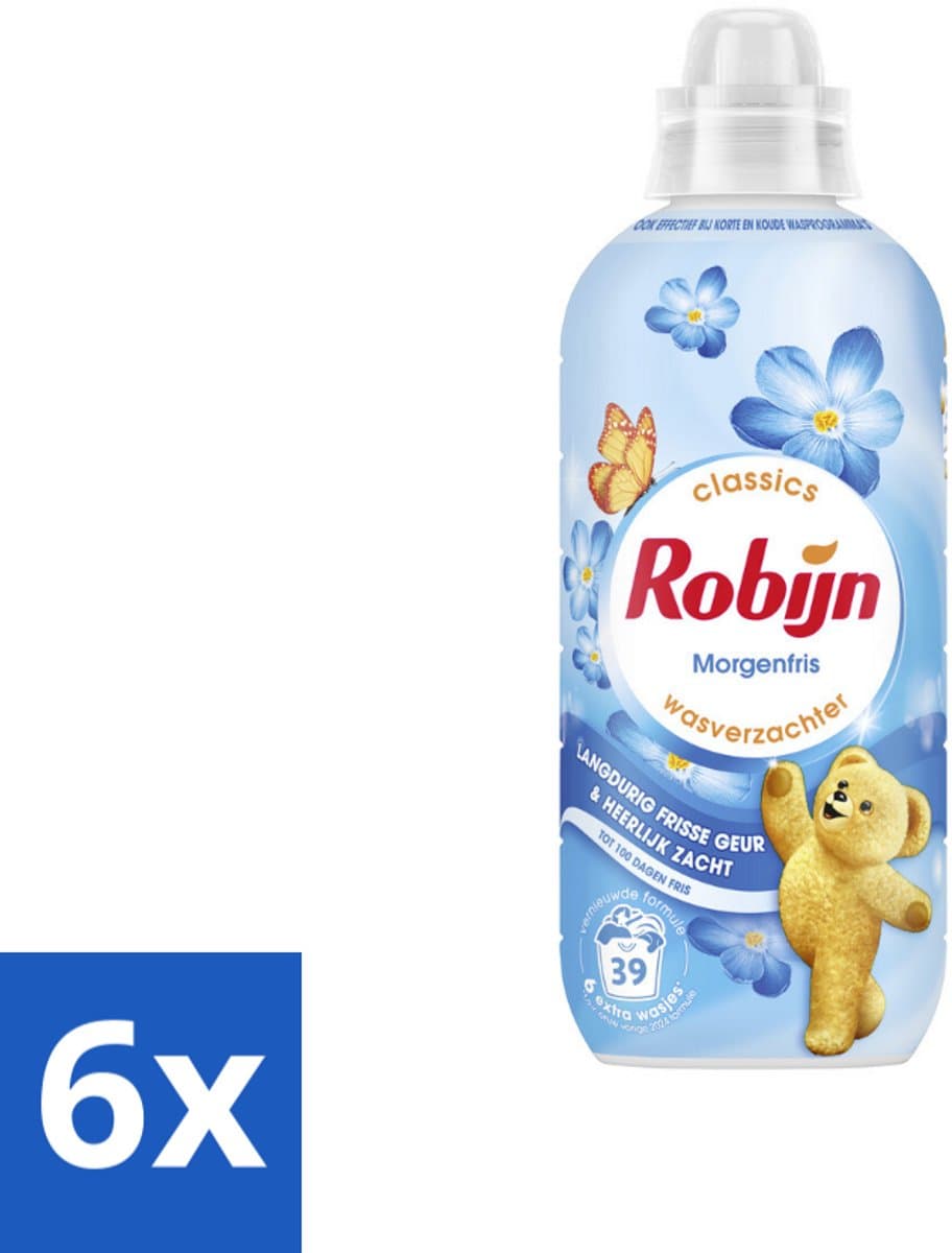 6 x Robijn – Wasverzachter – Morgenfris – 780 ml - Wasverzachter - Wasgeur - Kleding Verzachter - Frisse Geur - Slijtage Verminderen — afbeelding 1