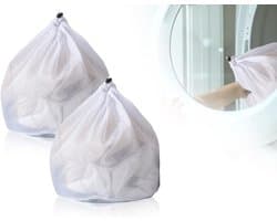2 x Wasnetten 30 x 40 cm, Herbruikbaar, Geschikt voor Wasmachine, Dichte Mesh, Met Koordstopper