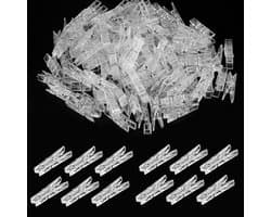 Hangende clips 50 stuks - Transparante wasknijpers en mini-klemmen voor fotos en lichtsnoeren