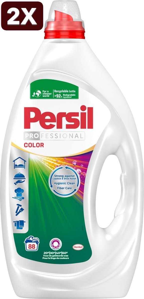 2 x Persil Professional Color - Vloeibaar Wasmiddel - Gekleurde Was - 88 Wasbeurten — afbeelding 1