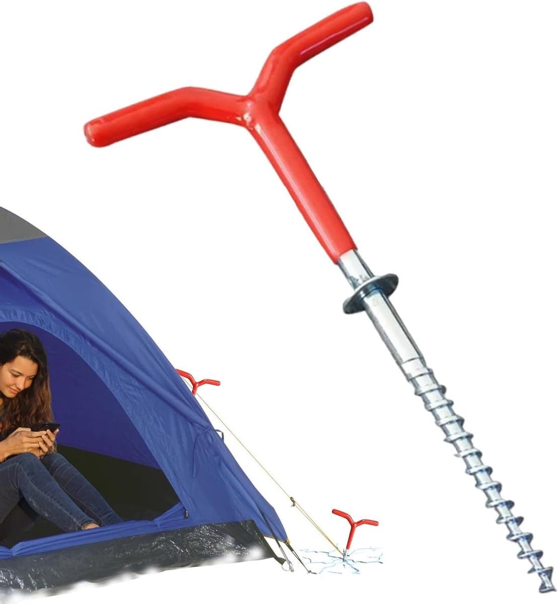 Ijsvis Grondboren - Tent Haringen - Veilig Verankeren - Verbeterde Boorcapaciteit - 18 x 10 cm - Uniek — afbeelding 1
