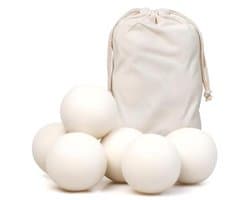 6 Wasdrogerballen - 100% Schapenwol - Met opbergzak
