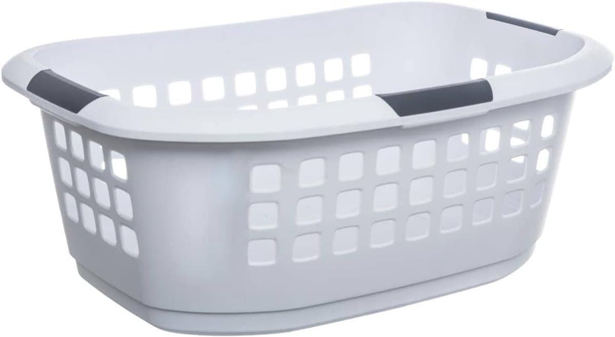 Wasmand, 51 l, wit en grijs — afbeelding 1