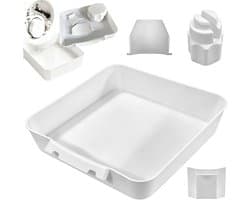 4 stuks - Afvoerbak voor wasmachine - 18 cm - 3D-geprinte waterdichte bak - Lekbak wasmachine - Wateropvang - Afvoer - Wasmachine Wateropvangbak - Opvangbak tegen lekkage - universele opvangbak voor filterreiniging