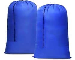 SnelShoppen - Waszak met Sluiting - Handige en Duurzame Waszak - Ideaal voor Thuis, Campings, en Kinderen - Verstevigd Materiaal - Grijs, 60L