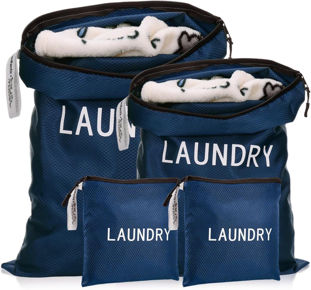 SnelShoppen - 4 Stuks Waszakken voor Reizen, Waterdichte Waszakken voor Vuile Kleding, 3 Maten Natzakken voor Zwemmen, Yoga, Workouts, Opvouwbare Wasz — afbeelding 1