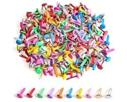 SnelShoppen - 200 Stuks Mini Ronde Vlecht Clips - Kleurrijke Metalen Klemmen voor Scrapbooking, Papercrafts, DIY Creaties en Knutselen - Ideaal voor K